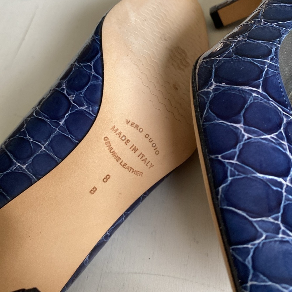 Roberto Capucci, Leather Pumps, Croc Embossed, Made in Italy, 8 - Picture 7 of 10